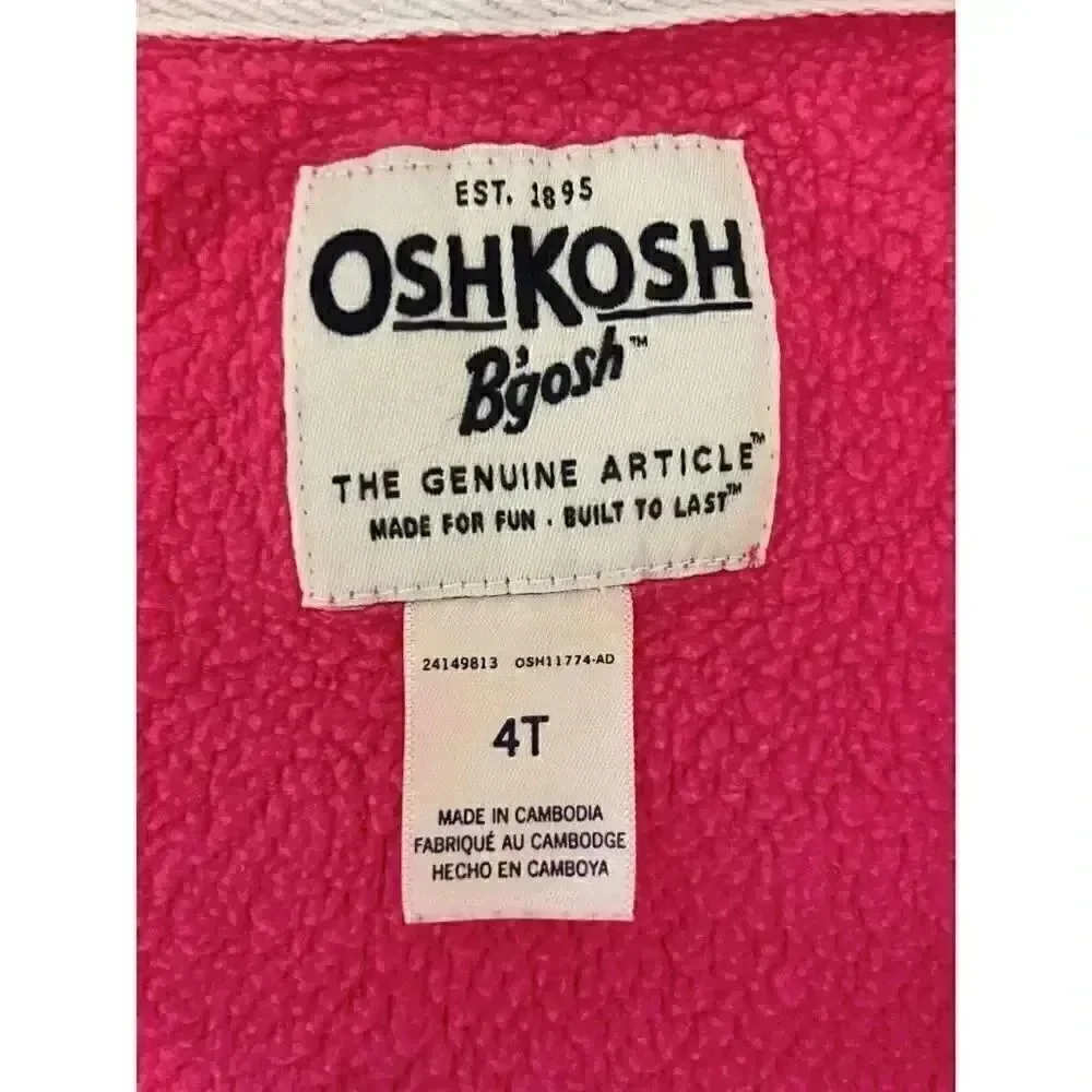 OshKosh B’Gosh Pink Logo Hoodie Toddler Girls Long Sleeves Fleece